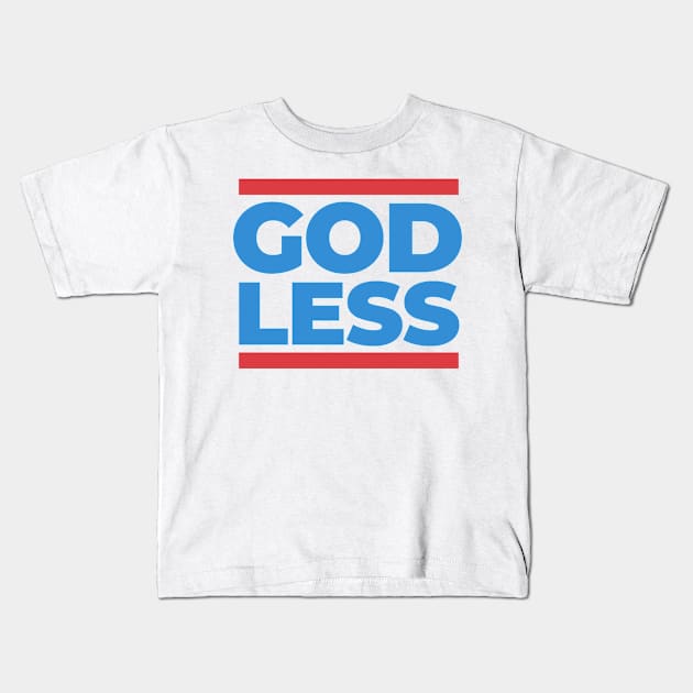 Godless blue and red Kids T-Shirt by False Prophets